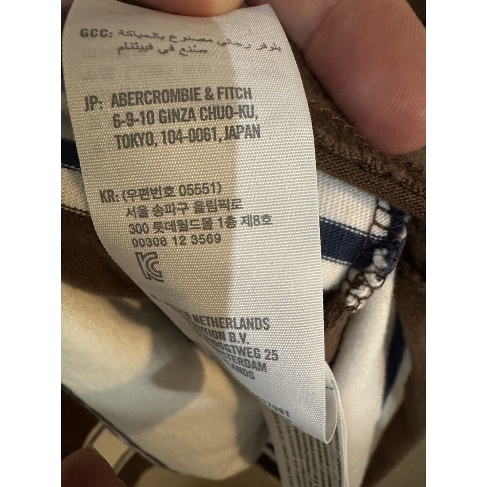 Abercrombie & Fitch Rugby Oversized Polo Shirt Men's XL Stripe Preppy Brown - Picture 6 of 8
